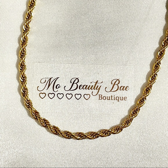 Gold Rope Chain Necklace - Picture 3 of 5